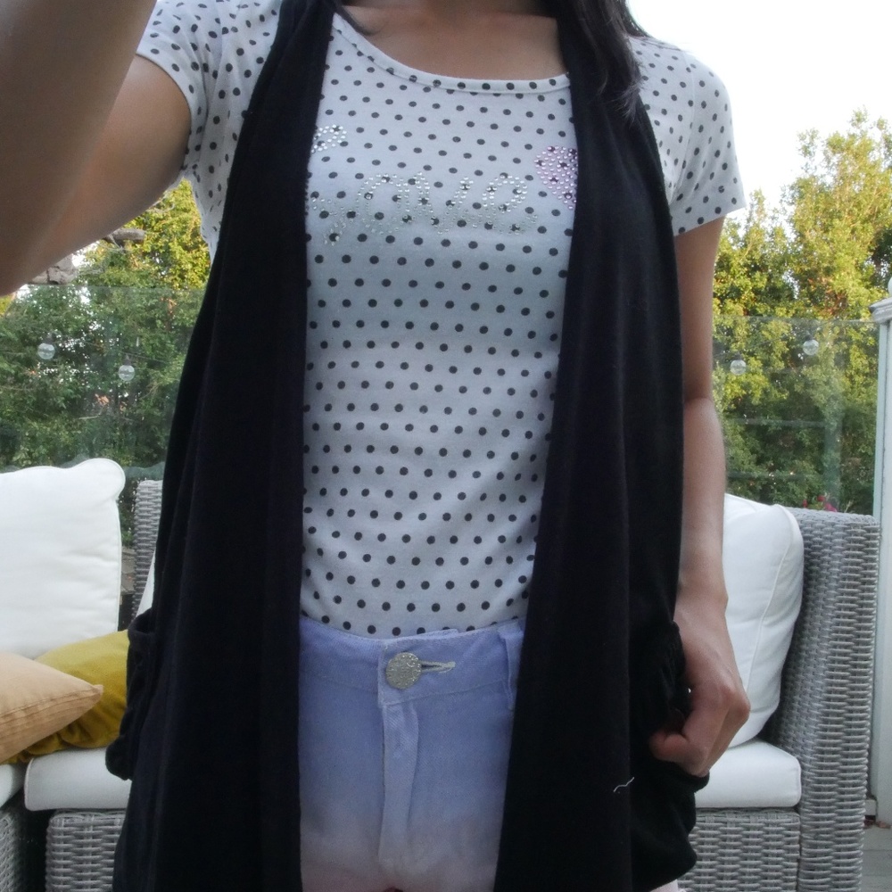 Black Draped Vest